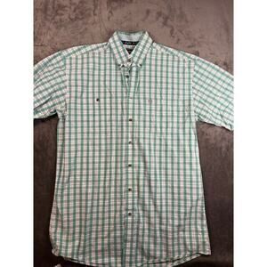 Wrangler George Strait Men’s Short Sleeve Botton Down Plaid Western Shirt Size L